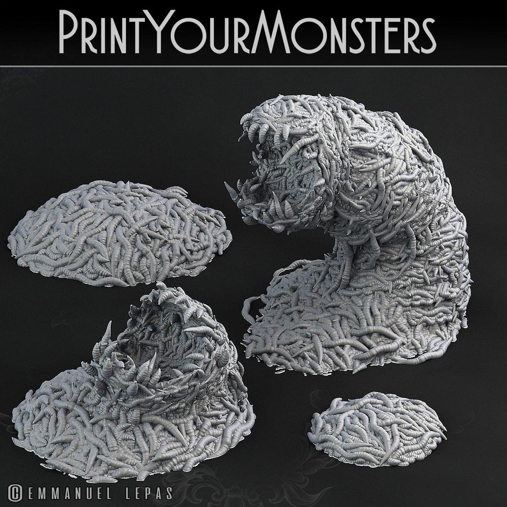 3D Printed Print Your Monsters Worm Swarm Total Worms 2 Set 28mm - 32mm D&D Wargaming (Online Only)