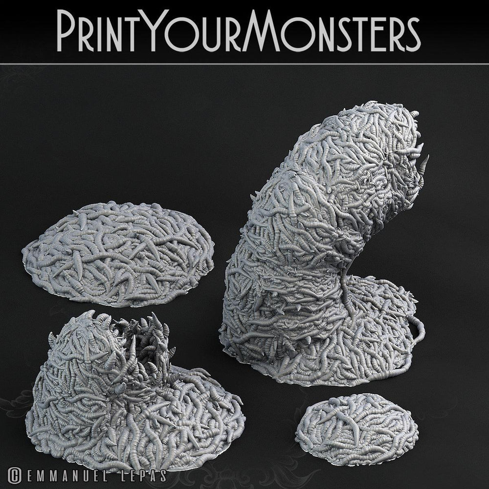3D Printed Print Your Monsters Worm Swarm Total Worms 2 Set 28mm - 32mm D&D Wargaming (Online Only)