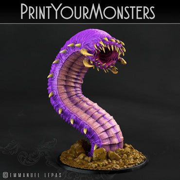 3D Printed Print Your Monsters Worms Subterranean Terrors 28mm - 32mm D&D Wargaming (Online Only)