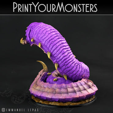 3D Printed Print Your Monsters Young Purple Worm Worms Subterranean Terrors 28mm - 32mm D&D Wargaming (Online Only)