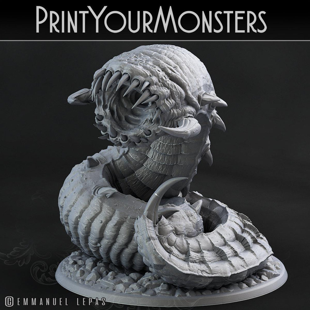 3D Printed Print Your Monsters Young Purple Worm Worms Subterranean Terrors 28mm - 32mm D&D Wargaming (Online Only)