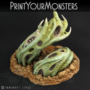 3D Printed Print Your Monsters Zombie Worm Total Worms 2 Set 28mm - 32mm D&D Wargaming (Online Only)