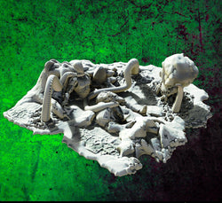 3D Printed SAWANT3D Abandoned Base of Space Elves - Elf Fighting a Monster 28 32mm D&D (Online Only)