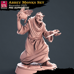 3D Printed STL Miniatures Abbey Monks Set 28 - 32mm War Gaming D&D (Online Only)