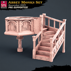 3D Printed STL Miniatures Abbey Monks Set 28 - 32mm War Gaming D&D (Online Only)