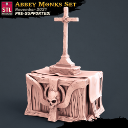 3D Printed STL Miniatures Abbey Monks Set 28 - 32mm War Gaming D&D (Online Only)