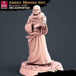 3D Printed STL Miniatures Abbey Monks Set 28 - 32mm War Gaming D&D (Online Only)