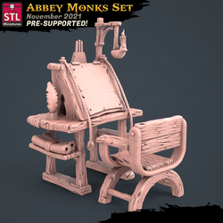 3D Printed STL Miniatures Abbey Monks Set 28 - 32mm War Gaming D&D (Online Only)