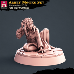 3D Printed STL Miniatures Abbey Monks Set 28 - 32mm War Gaming D&D (Online Only)