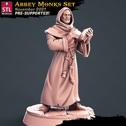 3D Printed STL Miniatures Abbey Monks Set 28 - 32mm War Gaming D&D (Online Only)