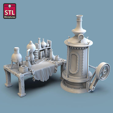 3D Printed STL Miniatures Alchemist Lab 28 - 32mm War Gaming D&D (Online Only)