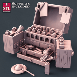 3D Printed STL Miniatures Alchemist Set  28mm - 32mm War Gaming D&D (Online Only)