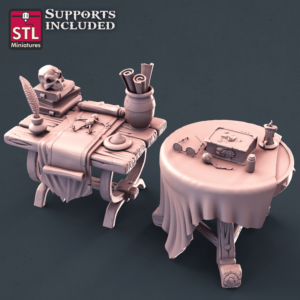 3D Printed STL Miniatures Alchemist Set  28mm - 32mm War Gaming D&D (Online Only)