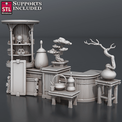3D Printed STL Miniatures Antique Shop Set 28 - 32mm War Gaming D&D (Online Only)