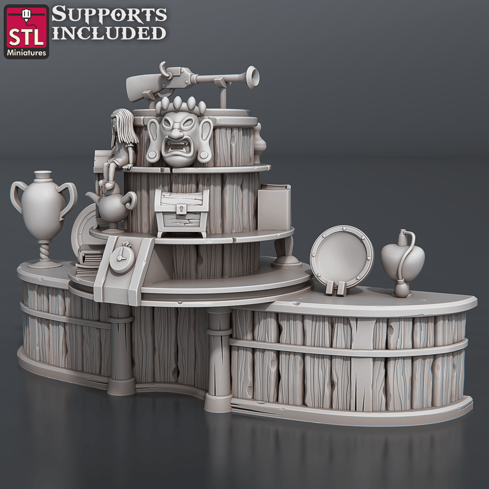 3D Printed STL Miniatures Antique Shop Set 28 - 32mm War Gaming D&D (Online Only)