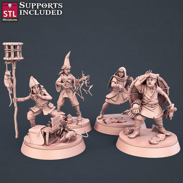 3D Printed STL Miniatures Apprentice Set  28mm - 32mm War Gaming D&D (Online Only)