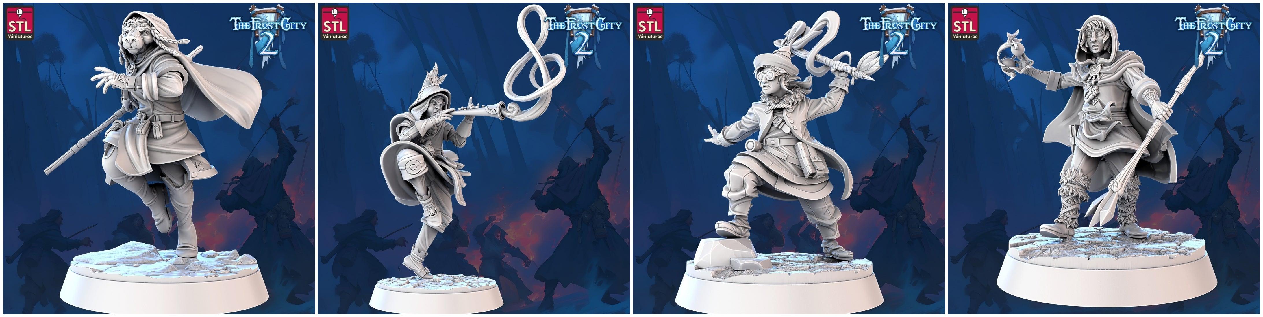 3D Printed STL Miniatures Apprentices The Frost City 2 28 - 32mm War Gaming D&D (Online Only)