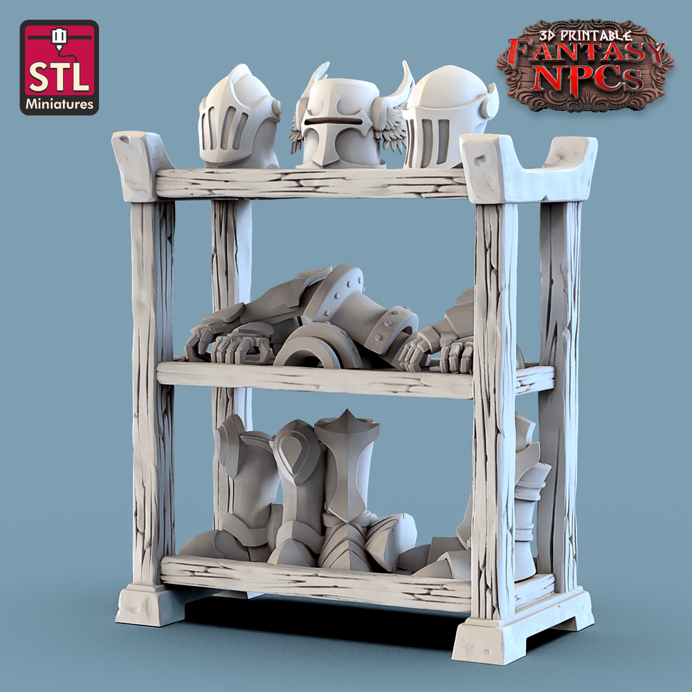 3D Printed STL Miniatures Armour Merchant Set Fantasy NPC 28mm - 32mm War Gaming D&D (Online Only)