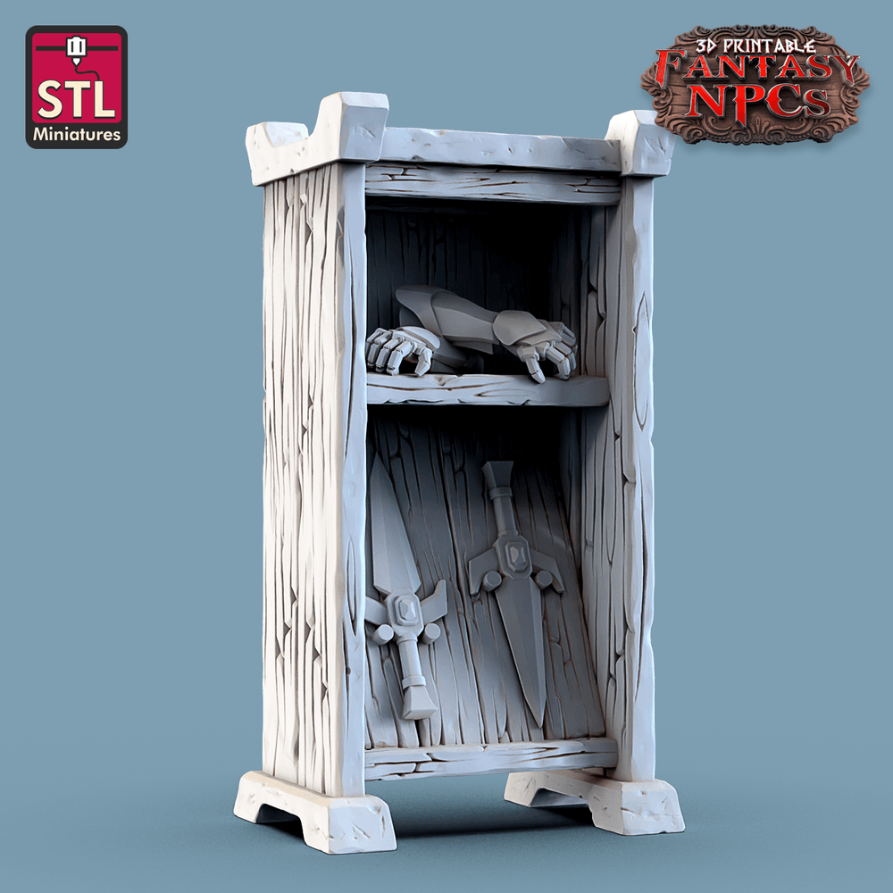 3D Printed STL Miniatures Armour Merchant Set Fantasy NPC 28mm - 32mm War Gaming D&D (Online Only)