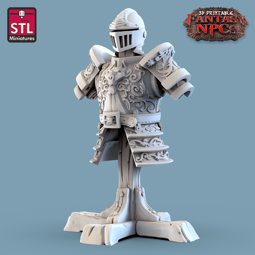 3D Printed STL Miniatures Armour Merchant Set Fantasy NPC 28mm - 32mm War Gaming D&D (Online Only)