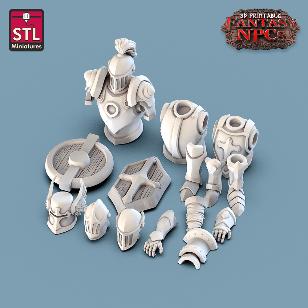 3D Printed STL Miniatures Armour Merchant Set Fantasy NPC 28mm - 32mm War Gaming D&D (Online Only)