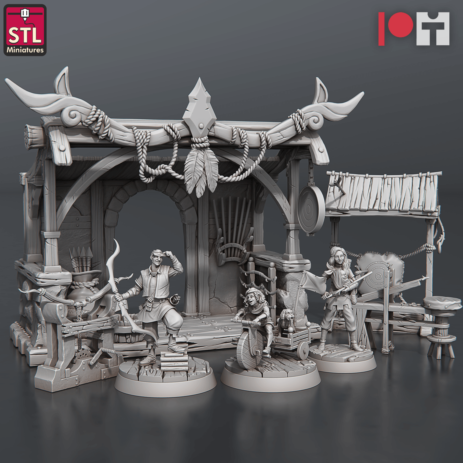 3D Printed STL Miniatures Arrows And Bow Maker Set 28 - 32mm War Gaming D&D (Online Only)