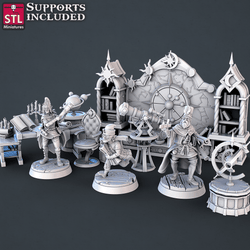 3D Printed STL Miniatures Astronomer Set 28mm - 32mm War Gaming D&D (Online Only)