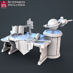 3D Printed STL Miniatures Astronomer Set 28mm - 32mm War Gaming D&D (Online Only)