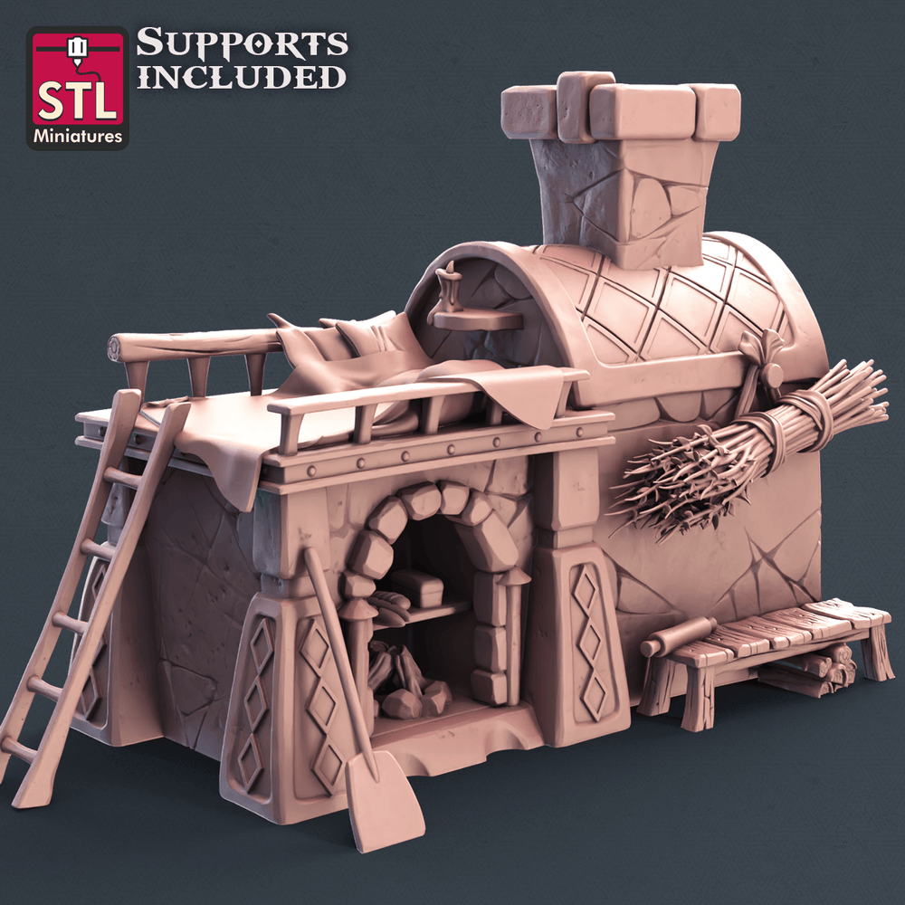 3D Printed STL Miniatures Baker Set 28mm - 32mm War Gaming D&D (Online Only)