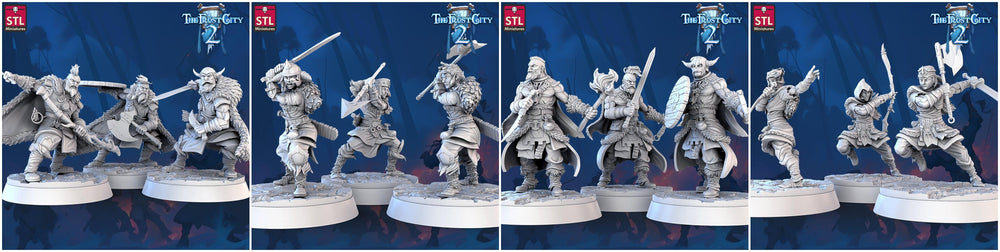 3D Printed STL Miniatures Barbarians The Frost City 2 28 - 32mm War Gaming D&D (Online Only)