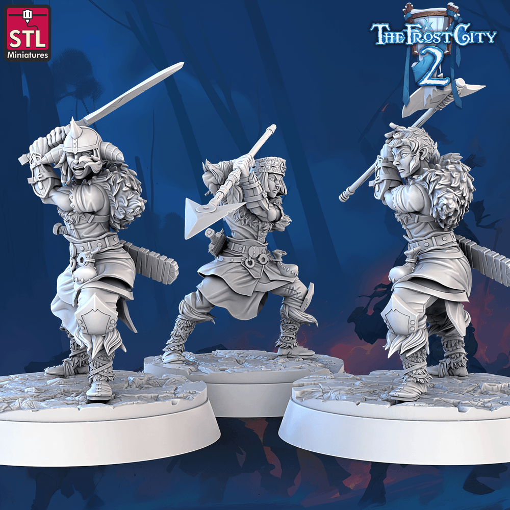 3D Printed STL Miniatures Barbarians The Frost City 2 28 - 32mm War Gaming D&D (Online Only)