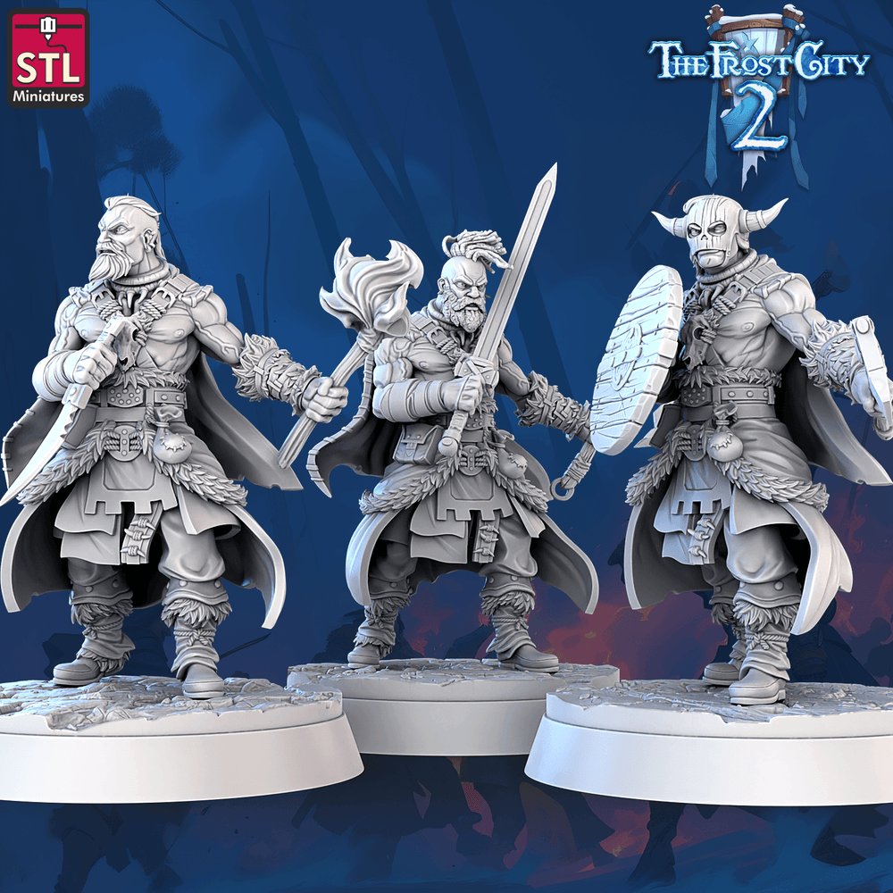 3D Printed STL Miniatures Barbarians The Frost City 2 28 - 32mm War Gaming D&D (Online Only)