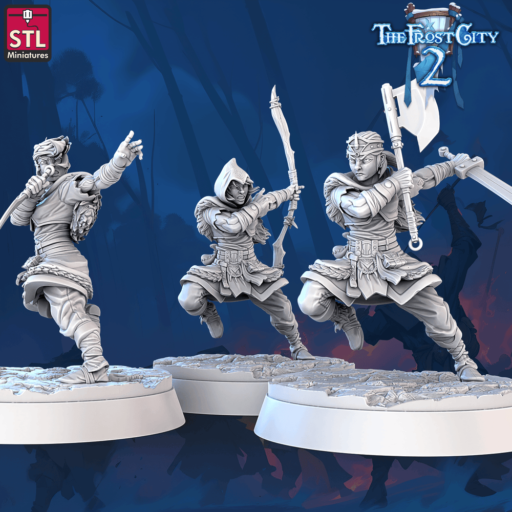 3D Printed STL Miniatures Barbarians The Frost City 2 28 - 32mm War Gaming D&D (Online Only)