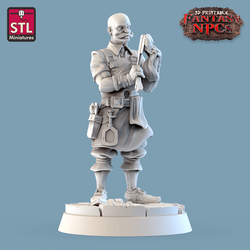 3D Printed STL Miniatures Barber Shop Set Fantasy NPC 28mm - 32mm War Gaming D&D (Online Only)