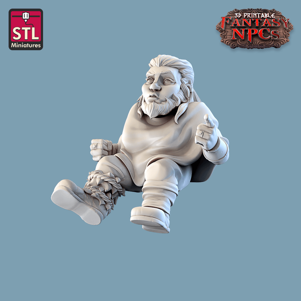3D Printed STL Miniatures Barber Shop Set Fantasy NPC 28mm - 32mm War Gaming D&D (Online Only)