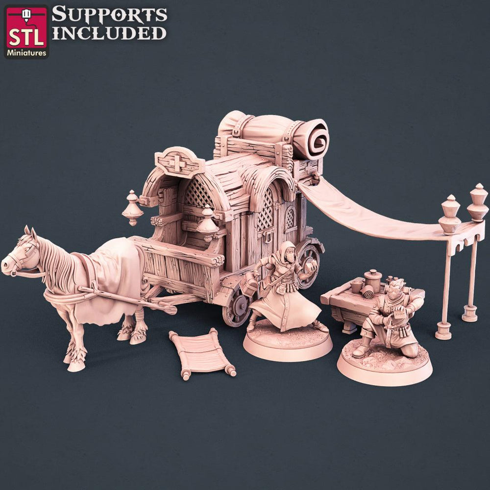 3D Printed STL Miniatures Battlefield Medic Set 28mm - 32mm War Gaming D&D (Online Only)