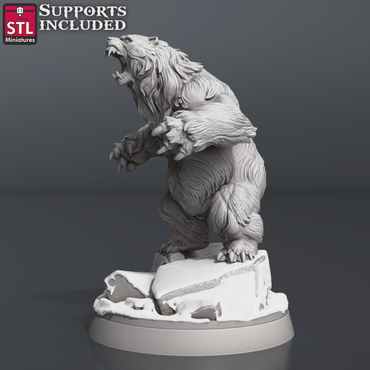 3D Printed STL Miniatures Bears Set 28 - 32mm War Gaming D&D (Online Only)