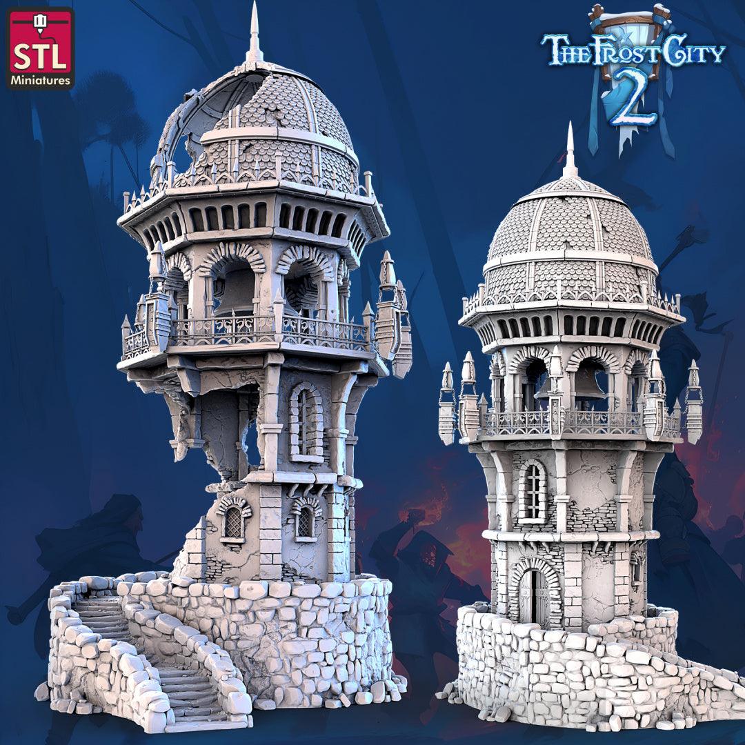 3D Printed STL Miniatures Bell Tower The Frost City 2 28 - 32mm War Gaming D&D (Online Only)