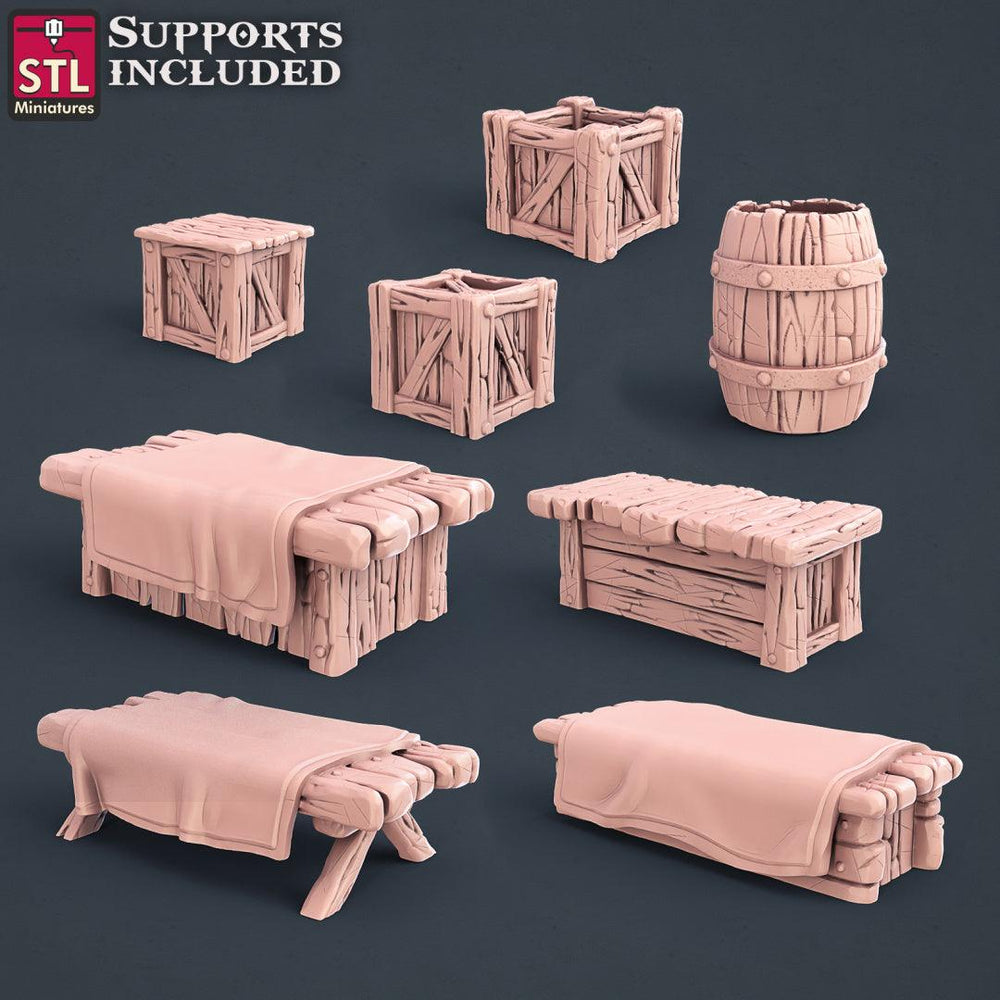 3D Printed STL Miniatures Blacksmith Weapon Store Set 28mm - 32mm War Gaming D&D (Online Only)