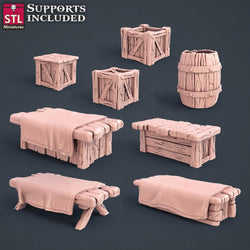 3D Printed STL Miniatures Blacksmith Weapon Store Set 28mm - 32mm War Gaming D&D (Online Only)