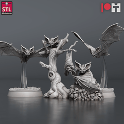 3D Printed STL Miniatures Blood Bats Set 28 - 32mm War Gaming D&D (Online Only)
