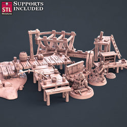 3D Printed STL Miniatures Boat Builder Set 28mm - 32mm War Gaming D&D (Online Only)