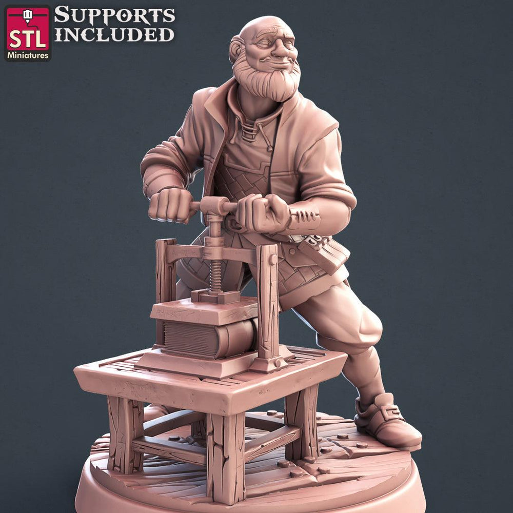 3D Printed STL Miniatures Bookbinder Set 28mm - 32mm War Gaming D&D (Online Only)