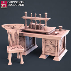 3D Printed STL Miniatures Bookbinder Set 28mm - 32mm War Gaming D&D (Online Only)