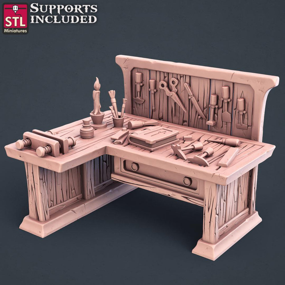 3D Printed STL Miniatures Bookbinder Set 28mm - 32mm War Gaming D&D (Online Only)