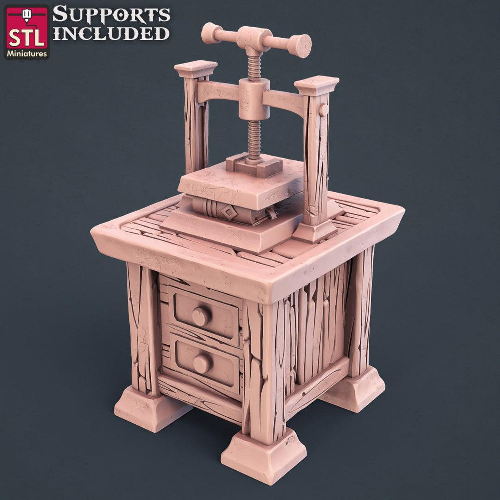 3D Printed STL Miniatures Bookbinder Set 28mm - 32mm War Gaming D&D (Online Only)