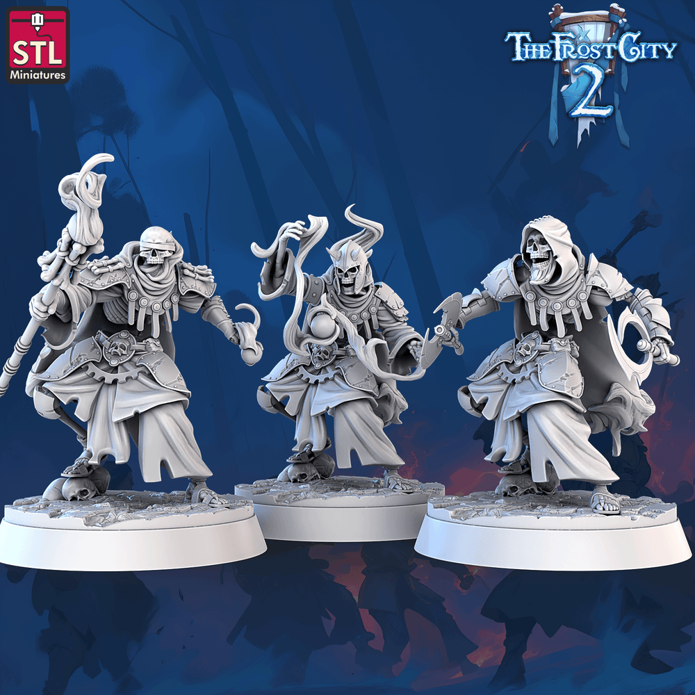 3D Printed STL Miniatures Burning Skeleton Set The Frost City 2 28 - 32mm War Gaming D&D (Online Only)