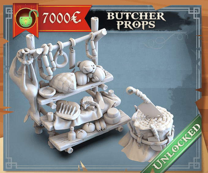 3D Printed STL Miniatures Butcher Props 28 - 32mm War Gaming D&D (Online Only)
