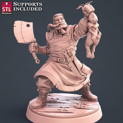 3D Printed STL Miniatures Butcher Set 28mm - 32mm War Gaming D&D (Online Only)