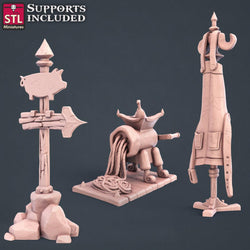 3D Printed STL Miniatures Butcher Set 28mm - 32mm War Gaming D&D (Online Only)